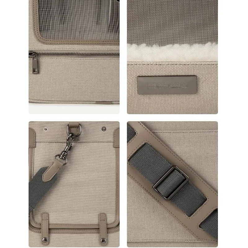 Travel Pet Bag Comfortable Breathable Cotton Canvas Pet Dog And Cat