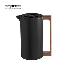 304 Stainless Steel Wooden Handle Danish Thermal Pot Vacuum Coffee Portable Good-looking High-Capacity