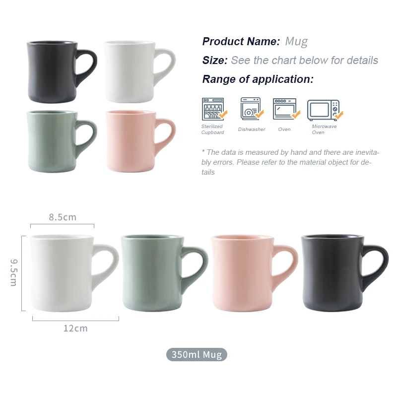 product fenn custom logo wholesale pink gray white green pottery cups matte colorful glazed ceramic coffee cup mug 350ml porcelain mug-56