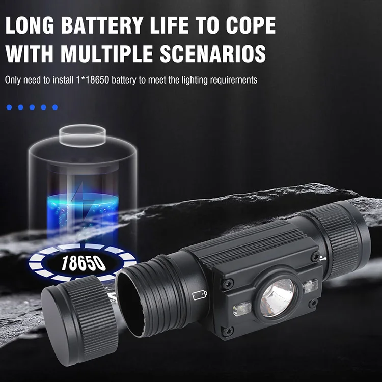 Lampe ontale LED haute puissance rechargeable avec batterie 18650, portable, lumière rouge, étanche, lampe ontale LED avant, lampe de casquette  39