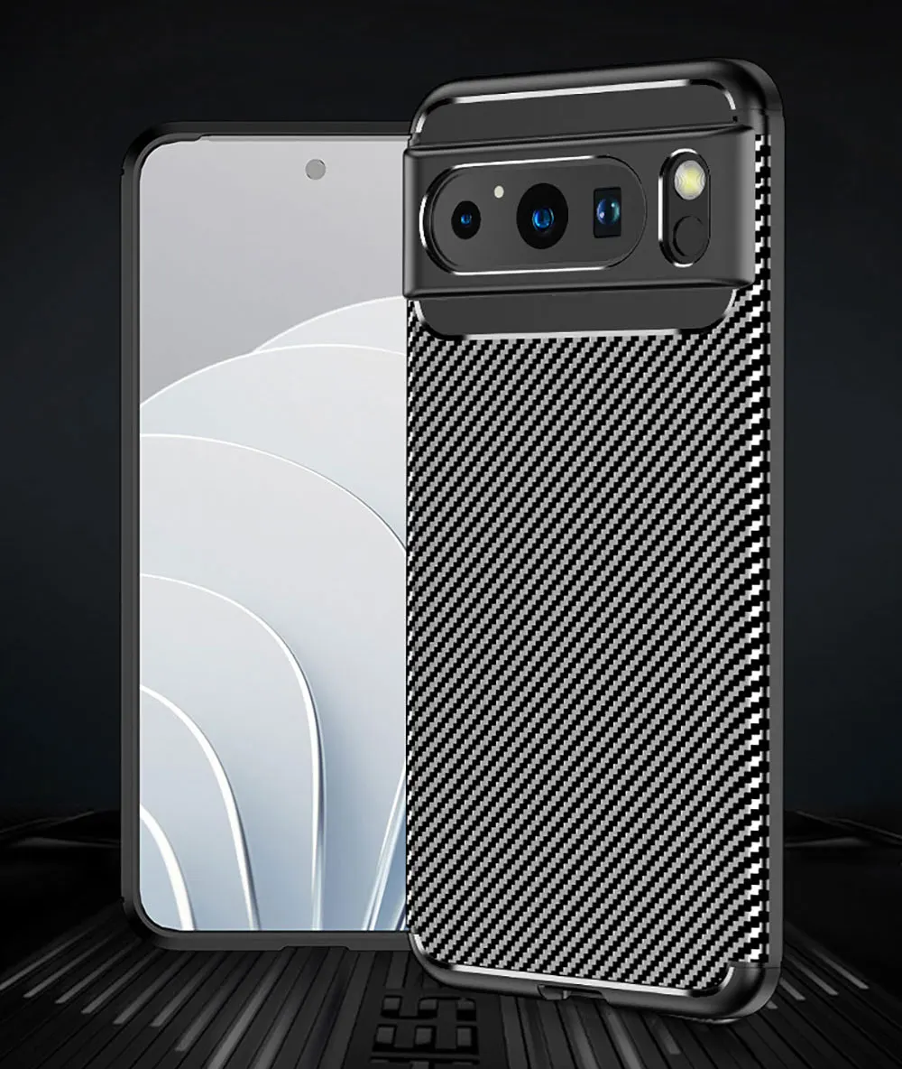 Real Carbon Fiber Phone Case For Google Pixel 8 Pro 7A 7 6A 6 5A 5G 5 Precision Hole Heat Sink Cases Luxury Tpu SJK139  Laudtec supplier