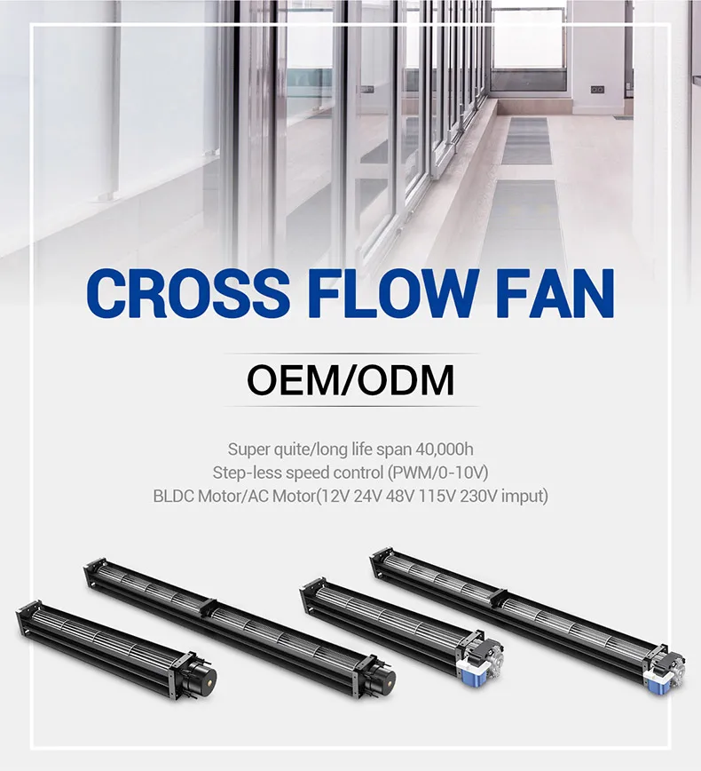 High Speed Custom 110mm AC DC Cross Flow Fan for Ovens