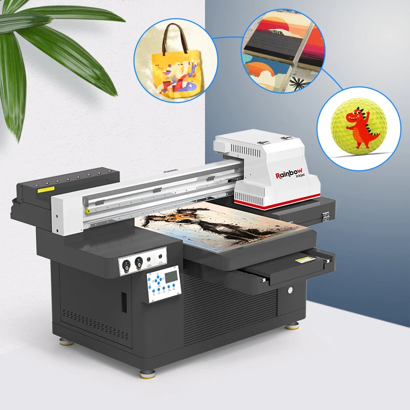 Rainbow UV Direct Printer with I1600 Max Printing Size 19.7*27.6 Inches for UV Pvc Card Printer on Phone case UV Printer