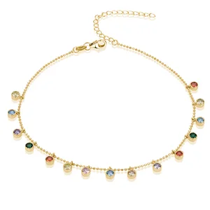 925 Sterling Silver Anklets with 18K Gold Designs Premium Fine Anklets Chains