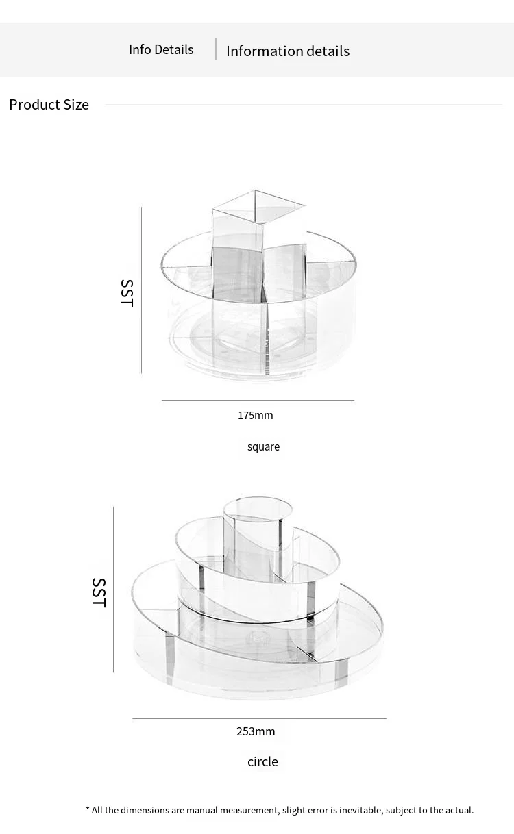 Cosmetics Storage Box Rotating Desktop Vanity Toilet Lipstick Skincare shelving  Cosmetic case factory