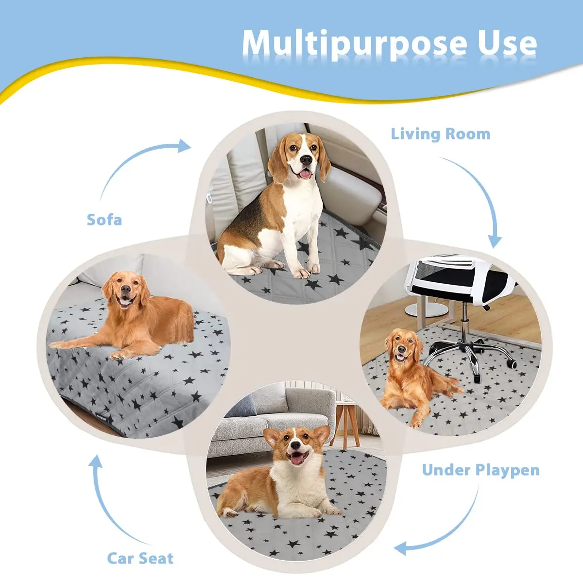 Non Slip Reusable Washable Dog Pads