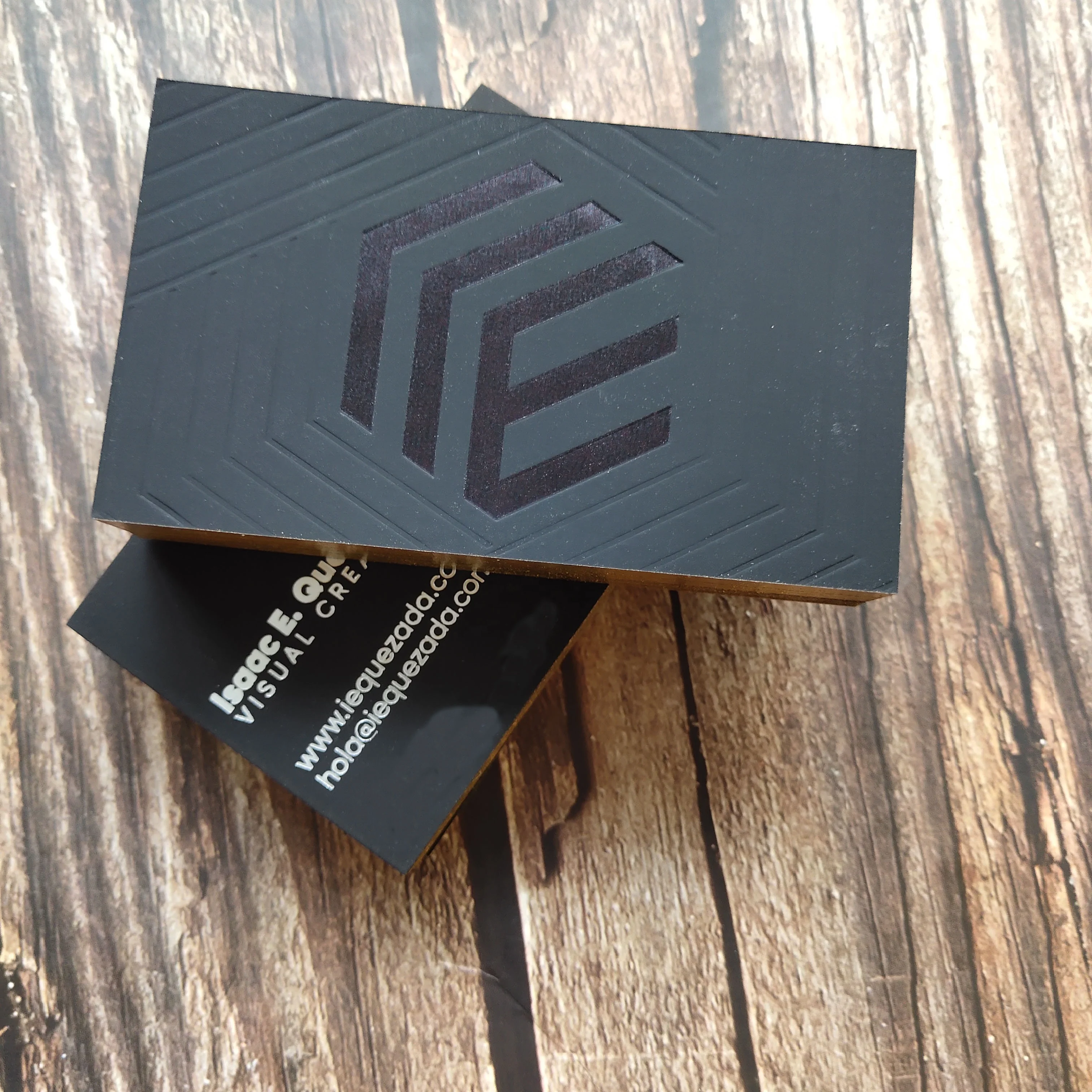 Пользовательские размер роскошные печати золотой фольги черный визитная карточка