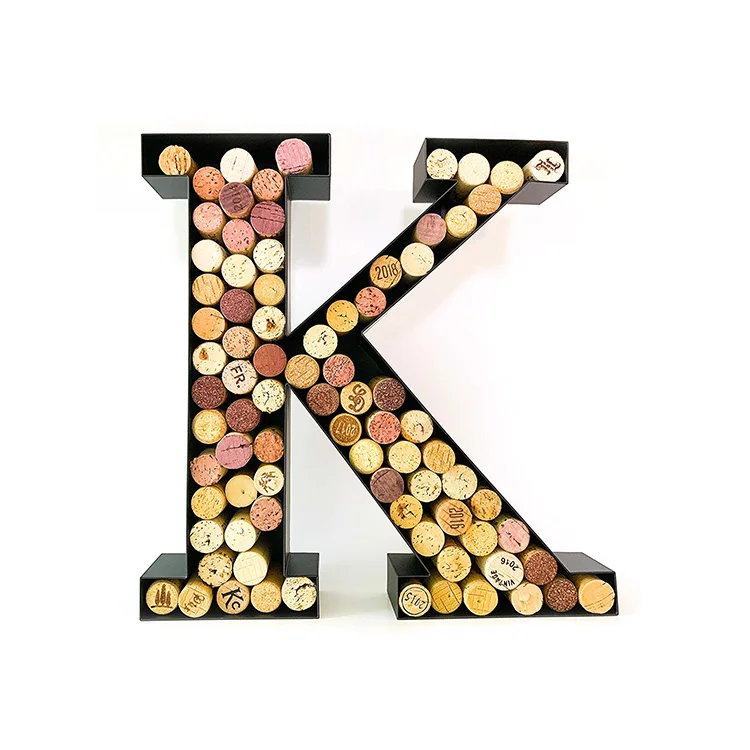Wall Mounted Metal Wine Cork Holder Letter Shape Wine Cork Holder For