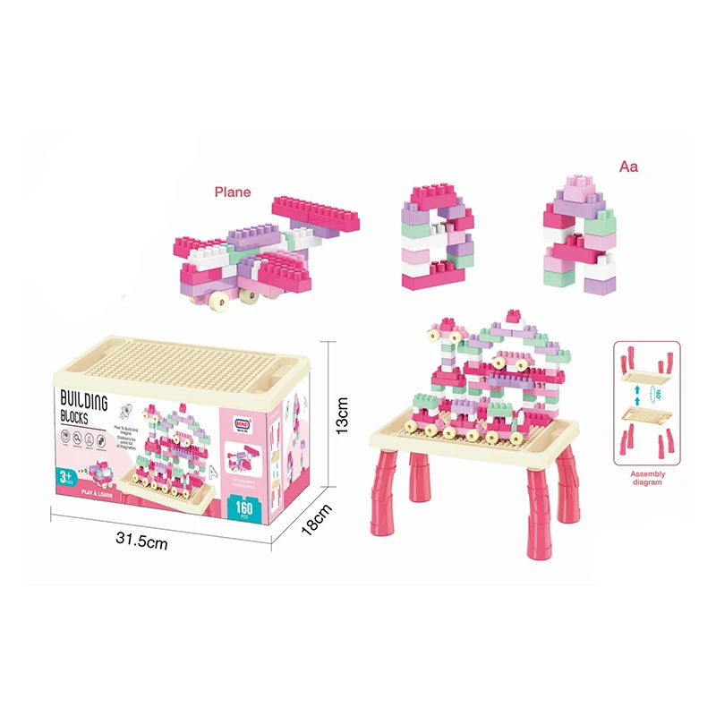 160pcs Diy Educational  Building Block Table Toy for Kids