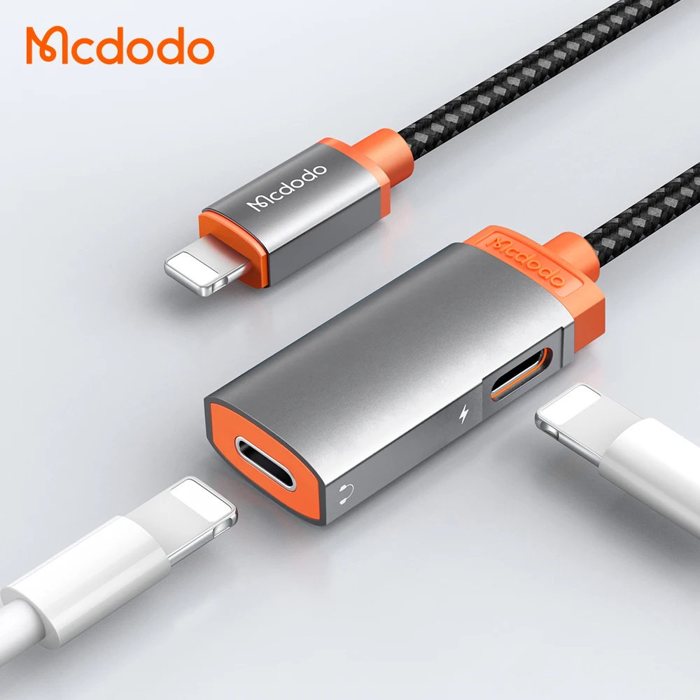 
 Audio Lighting to Lightning 2 in 1 Headphone Adapter for Iphone Usb Adapter for Iphone Music Call Wired Aux Audio Adapter  
