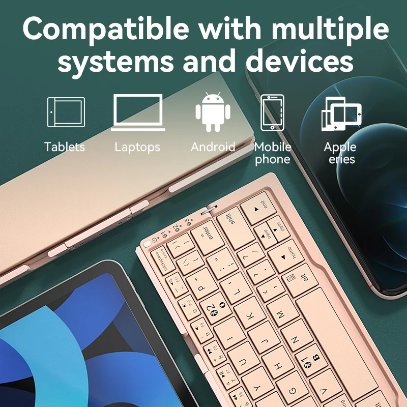 Bow Wireless Mini Keyboard with Phone Support Best Selling Wireless Blue-tooth Mini Foldable Keyboard Portable Support All Phone