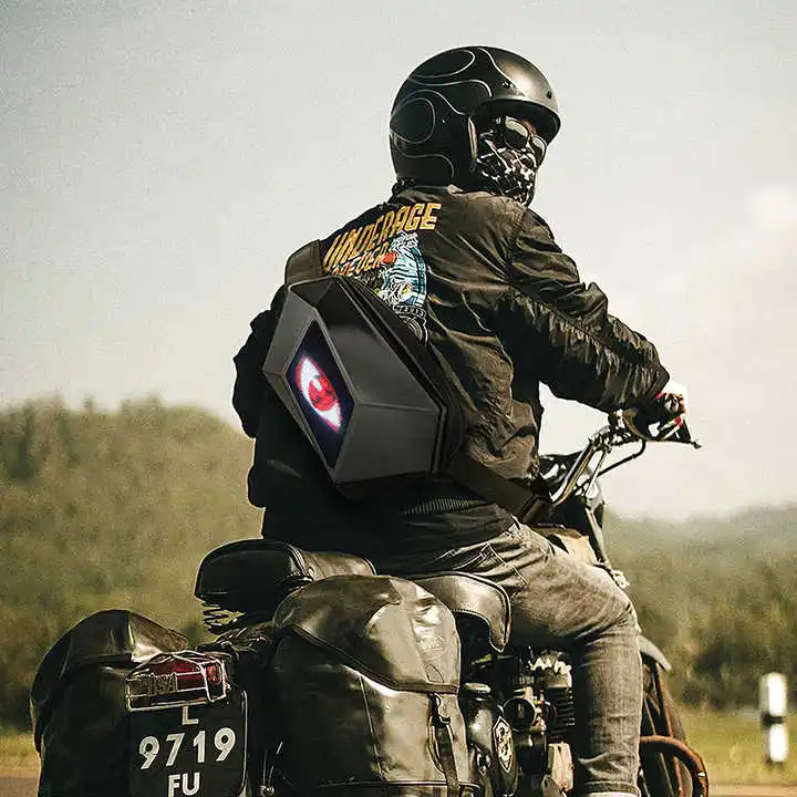 CRELANDER Waterproof Motorcycle Backpack with Devil Eyes Design