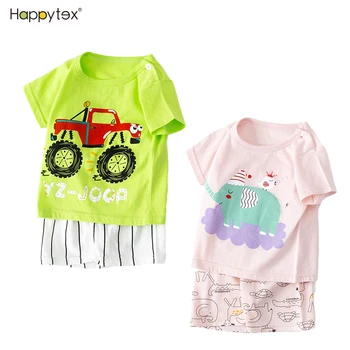 1-7 Year High Quality Kids Cotton Short Sleeve 2PCS Breathable Baby Sleepwear Newborn Soft And Smooth Comfortable Material