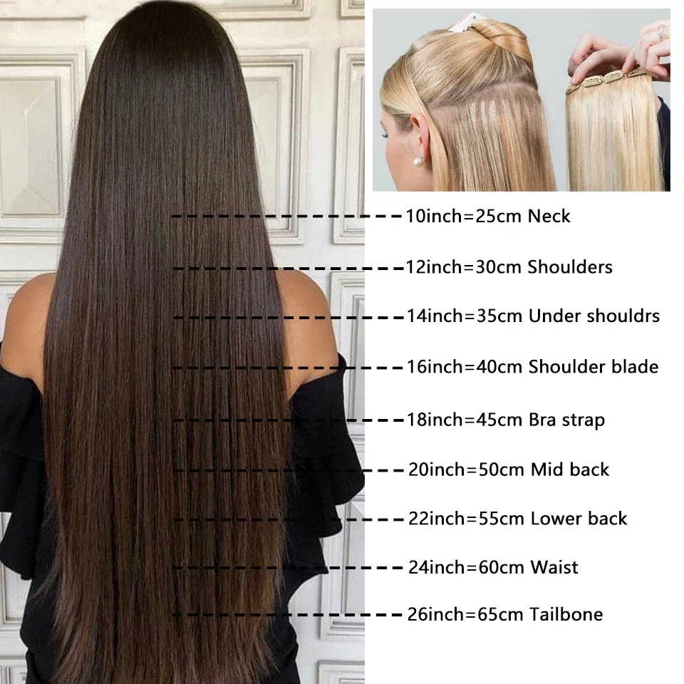 Clip in Hair Extension Human Hair 120G Natural Black Color Straight Brazilian Remy Hair for Women_voghion.com