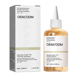 Custom Logo 100ml Glycolic Acid 7% Facial Toner Skincare for Moisturizing Exfoliation