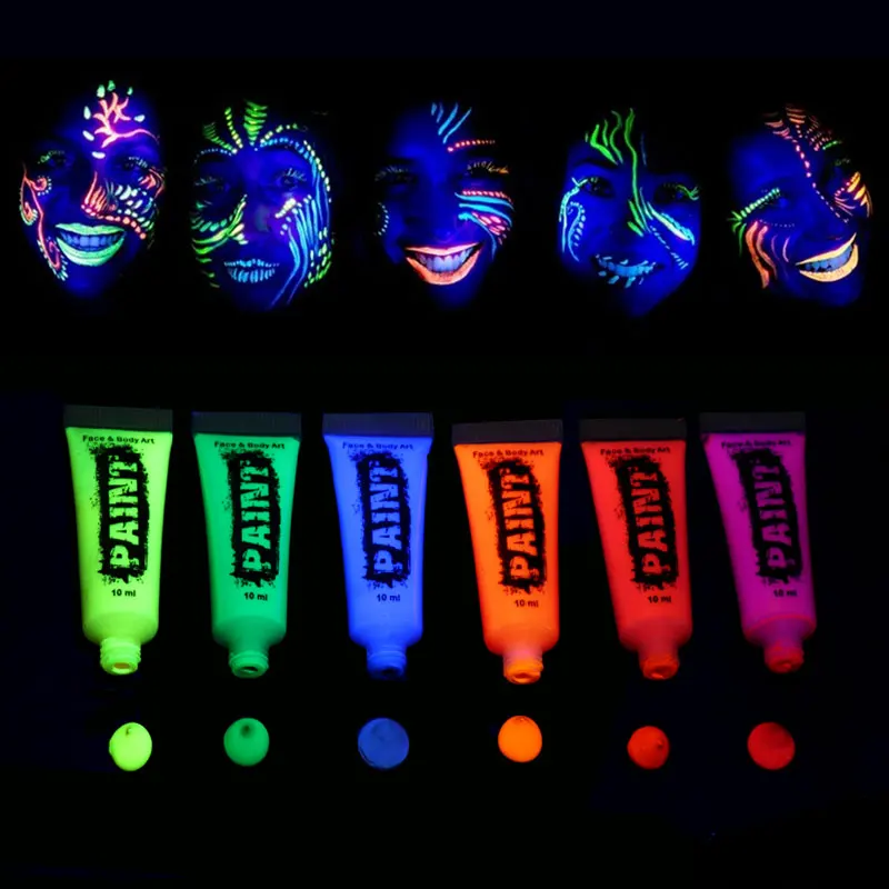 Organic Water Based Pigment Makeup Party UV Glow Neon Face Body Paint -  China Face Paint, Halloween Kit