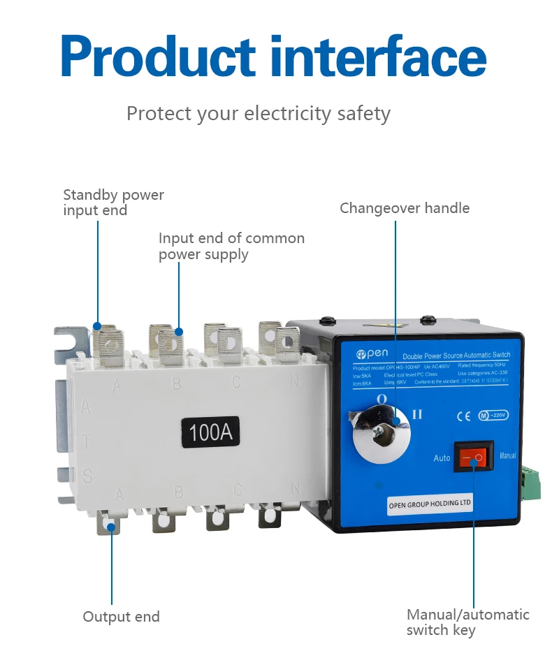 Automatic Generator Transfer Switch Change Over Switch Dual Power ...