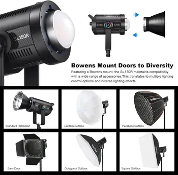Godox SL150R 165W RGB LED Video Light 5600K Bowens Mount Silent Continuous Output Lighting APP/2.4G Control product image