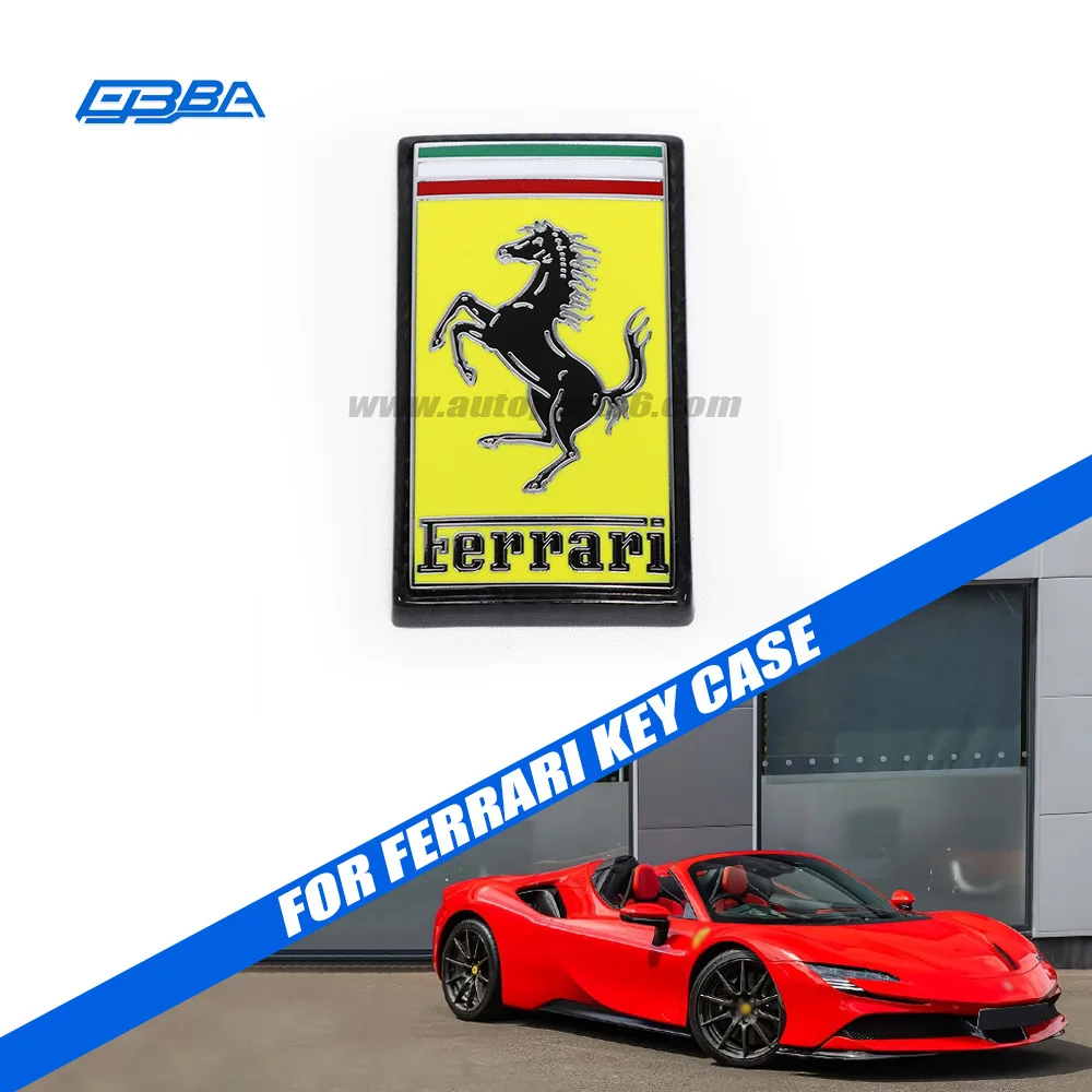 Ersättningsdel För Ferrari F8 296 SF90 Hård Skal Präglad Verklig Torrkol fiber Bilnyckel Etui Skydd