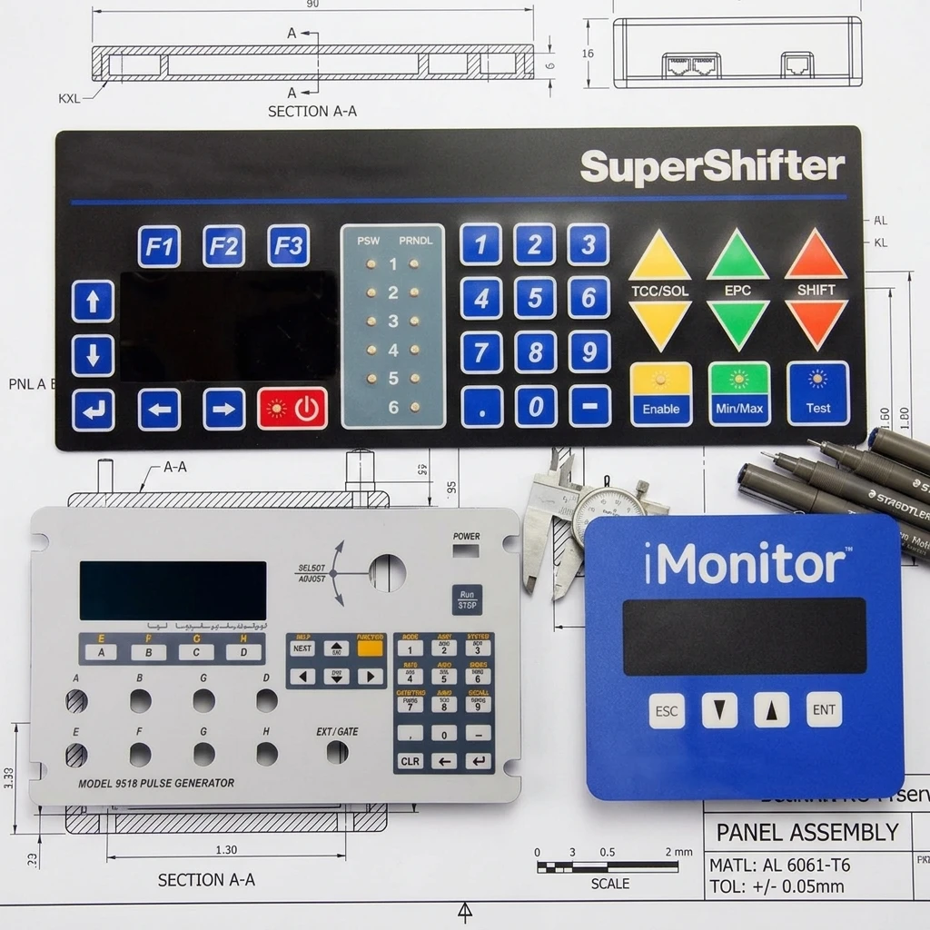Embossed Tactile Button Membrane Keypad with F150 PET Graphic Overlay