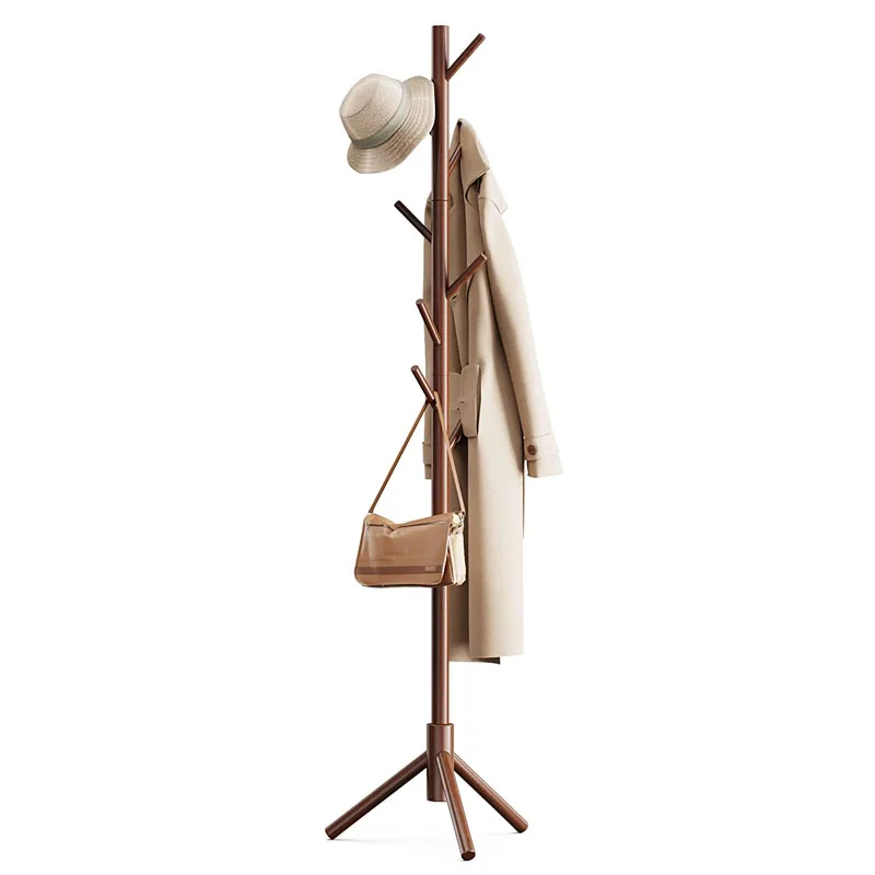Pine Coat Rack, Wooden Coat Rack Stand with Height Options and