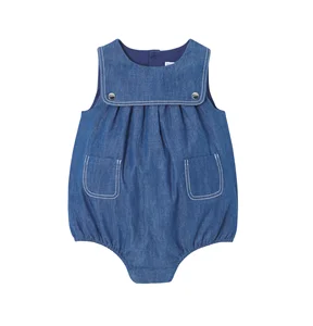 New Arrival Toddler Infant Baby Clothing Sleeveless Cotton Denim Rompers Girl Unique Design OEM & ODM