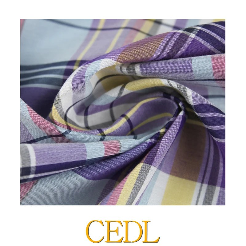 Популярная модная хлопковая шелковая клетчатая ткань для платья, юбки, одежда для сна, домашний текстиль, постельное белье, экологически чистая пряжа, окрашенная в клетку