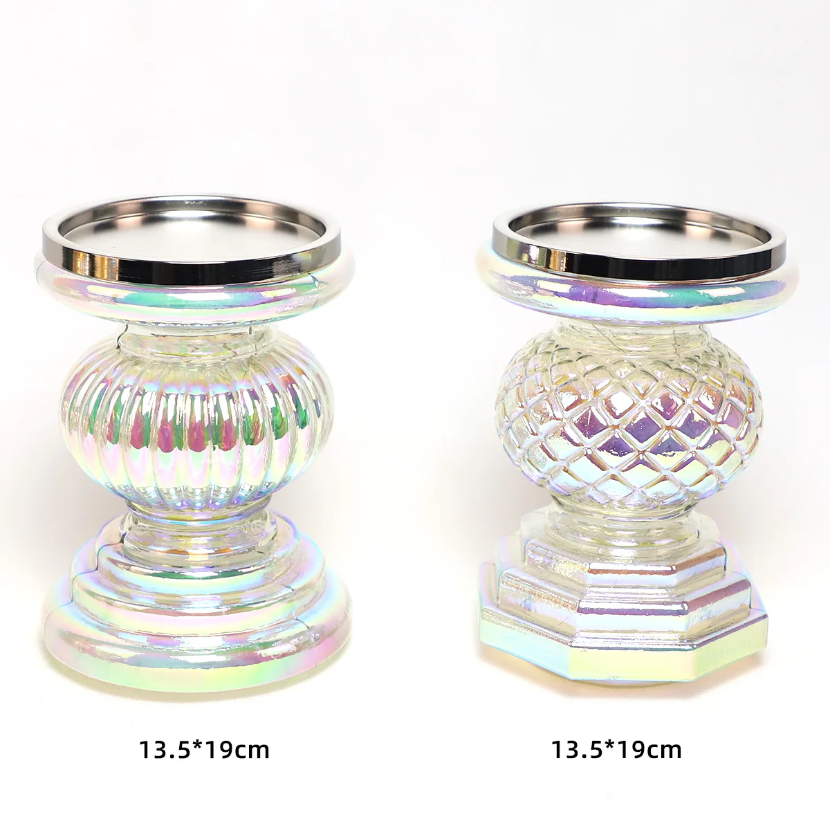 Customize Small Size Empty Smokey Grey Clear Glass Candle Holder Candle Stick Container For Household Candle