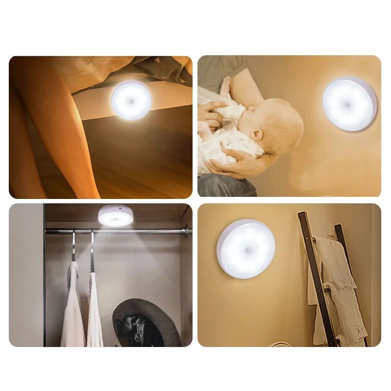 Rechargeable Small LED Motion Sensor Light Infrared Induction Light Human Body Sensor Light