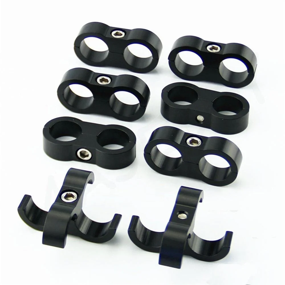 X AUTOHAUX 2pcs Car AN12 24mm Hose Separator Clamp Oil Line Brake Line Aluminum - View #10