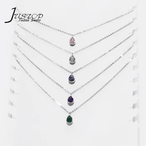 Custom Fashion Water Droplets 925 Silver Green Aventurine Jade Buddha Pendant Silver Designer Minimalist Necklace for Women