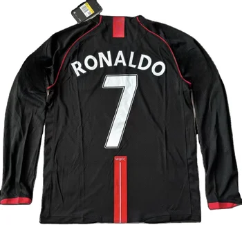 Classic Retro Jersey United Home NO.7 Ronaldo Soccer Jersey Long Sleeved Thai Version Football Jersey