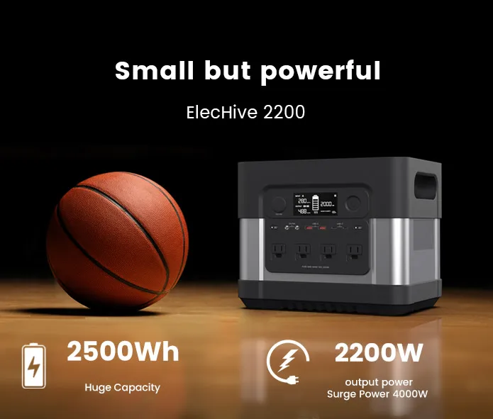 Zerobreeze 2500wh容量2200w出力elechiveポータブルおよびユニバーサル ...