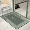 Tapis de bain en terre de diatomée - Carré Morandi vert clair