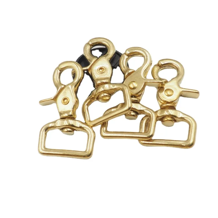 Solid Brass Trigger Clip Swivel Lobster Clasps Snap Hook For Leather