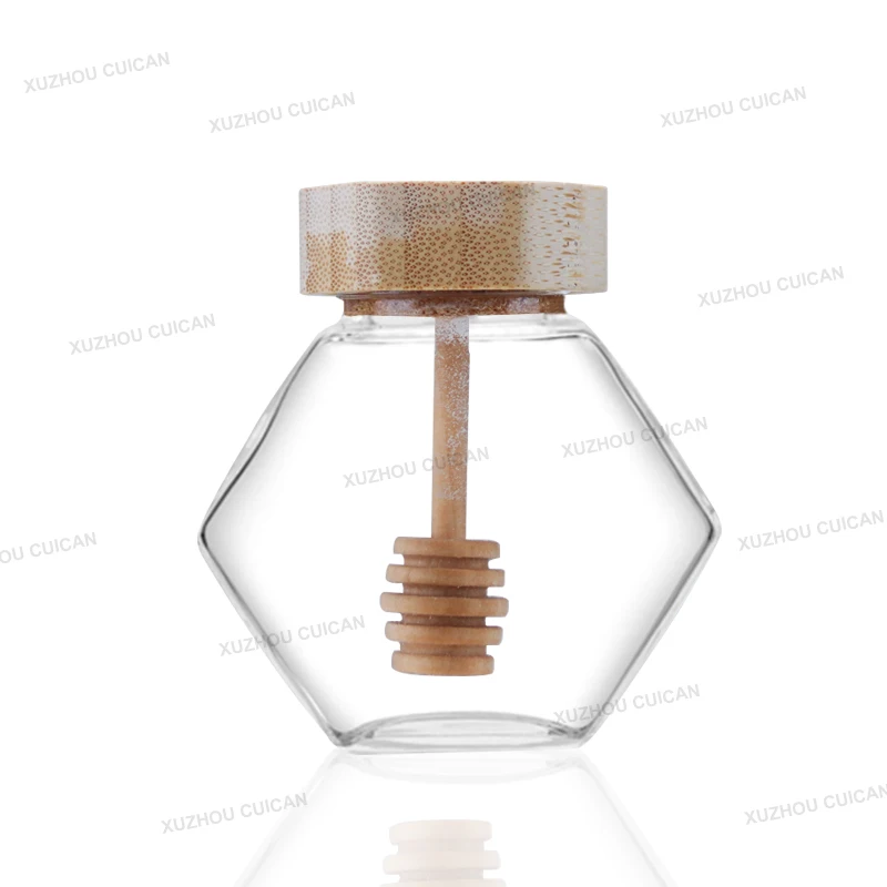 Leere Fabrik 100ml 400ml Marmeladenglas Sechseck Honigglas