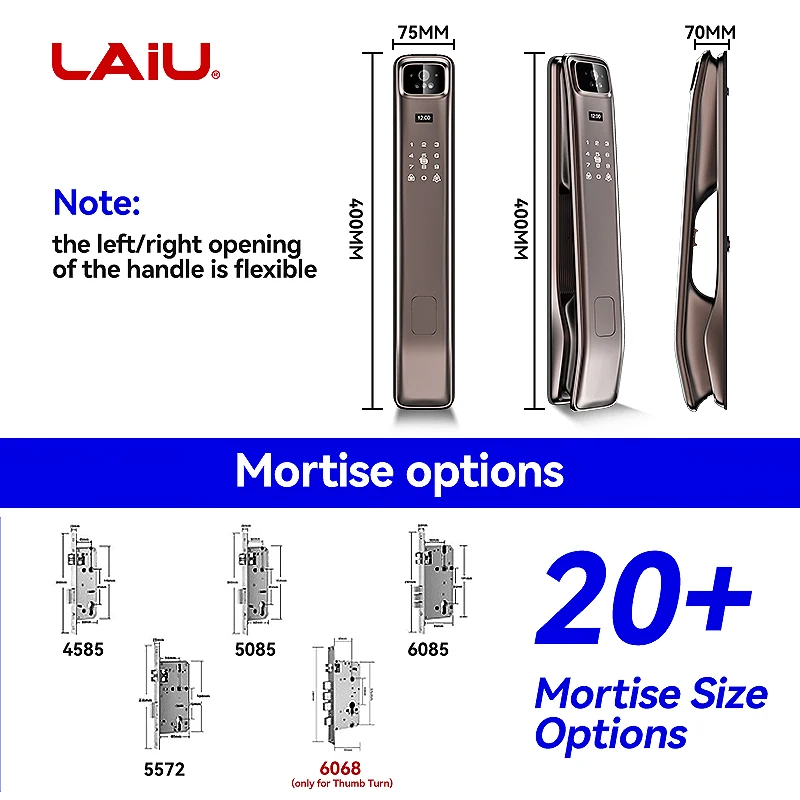 Laiu Video Intercom Cat Eye 3D Face Recognition Keyless Entry Smart Lock Cerradura Inteligente Con Wifi