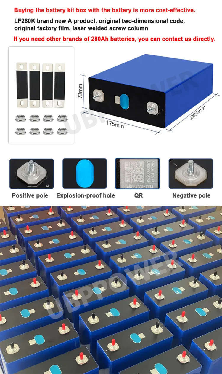 UBPPOWER 48V DIY Battery Box - 16pcs 280ah Lifepo4 Cells