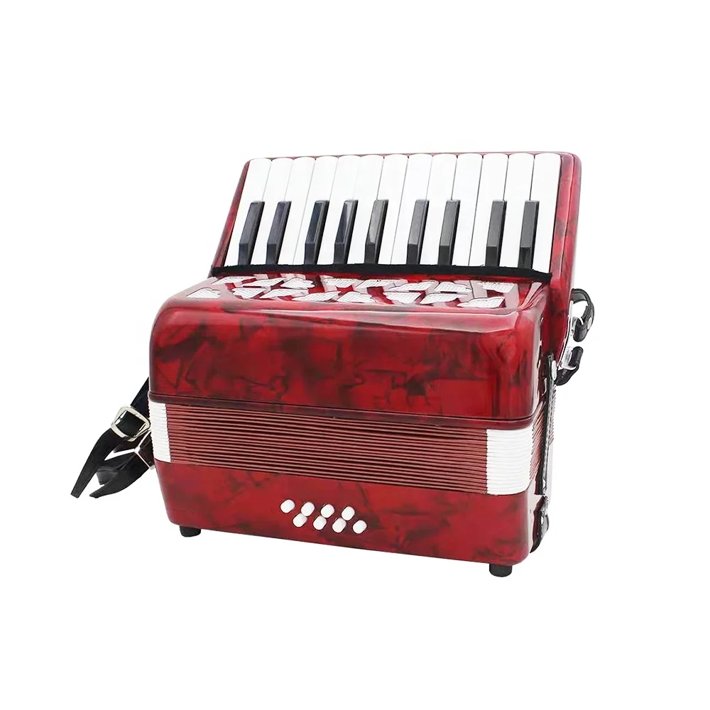 Seasound OEM 22-Key Wood Student Piano Keyboard JP2208 8 Bass Accordion Chromatic Instrument