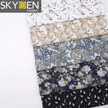 Skygen wholesale poplin digital custom fabric printing cotton printed fabric