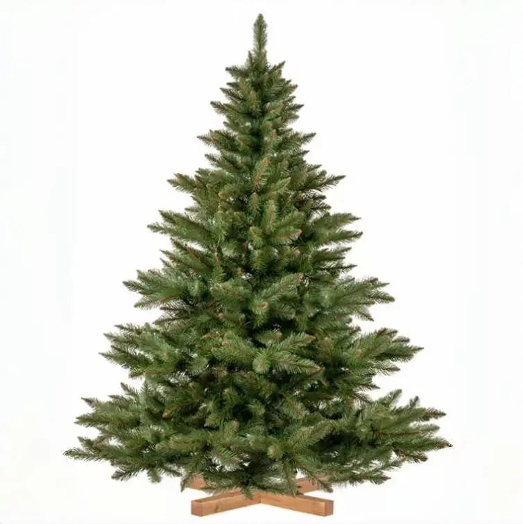 Hot Sale Luxury Artificial PVC Natal Albero Arbol De Christmas Tree with Wooden Base Celebrate Party Events