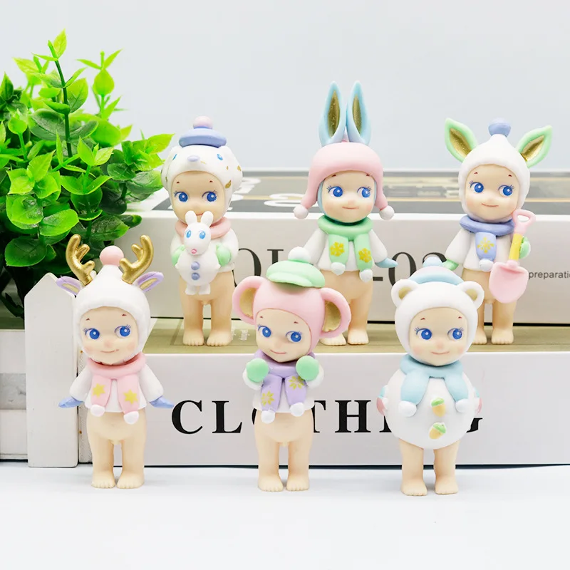 Sonny Angel in Stock Mini Figures Blind Box Toys Winter Wonderland Series Ornament Mystery Box Toys Angel Nake Body Doll Labubu