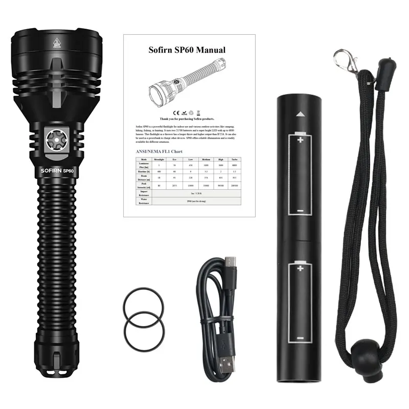 Sofirn SP60 6800 Lumens Long Range LED Power Bank Flashlight