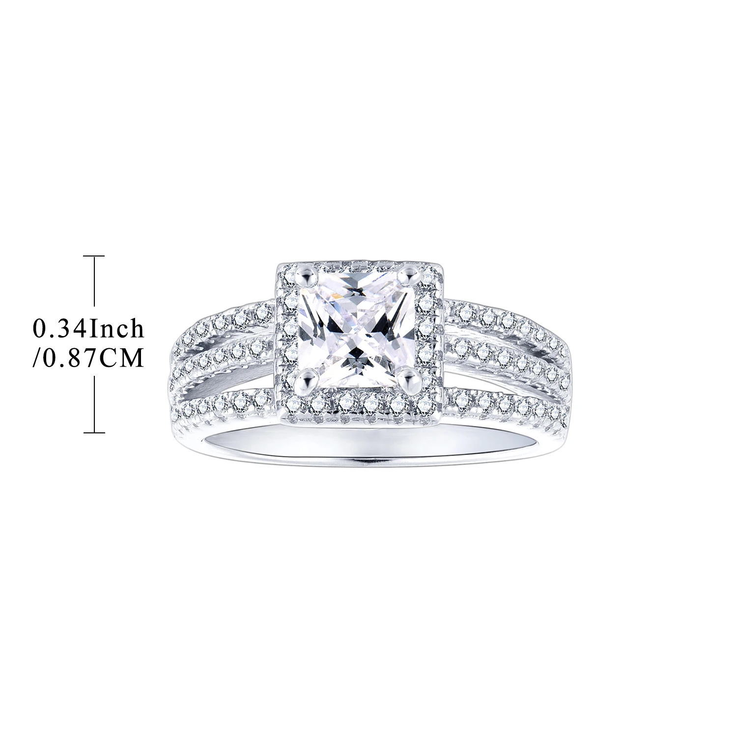 Customization Oem Wholesale 925 Sterling Silver Ring Round Brilliant