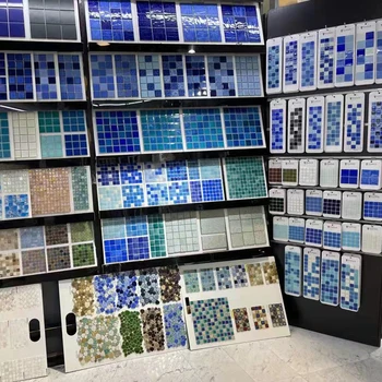 Colorize new product Indoor or outdoor mosaic pool tile Non-slip Square Blue Glossy Swimming pool steps Mosaic Tile