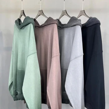 High-End Retro Gradient Pullover Hoodie for Men and Women Pure Cotton Wool Circle Frieze Trendy Color Matching Brand New