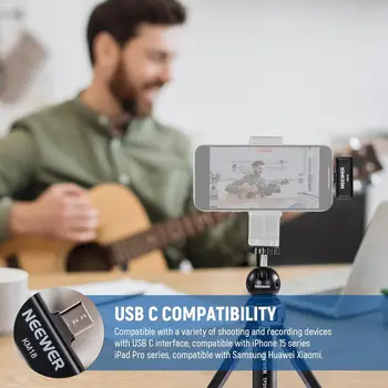 Neewer Noise Canceling Wireless Lavalier Microphone for USB C with Charging Case Mini Lapel Mic detail image