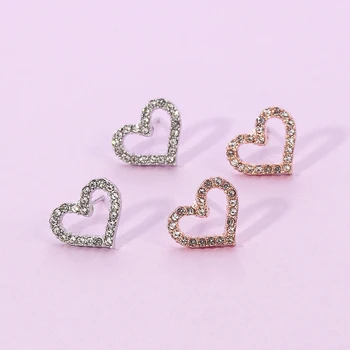 Fashion Small Heart Rhinestone Earrings For Women 2020 Crystal Geometric Statement Earrings Wedding Costume Jewellery