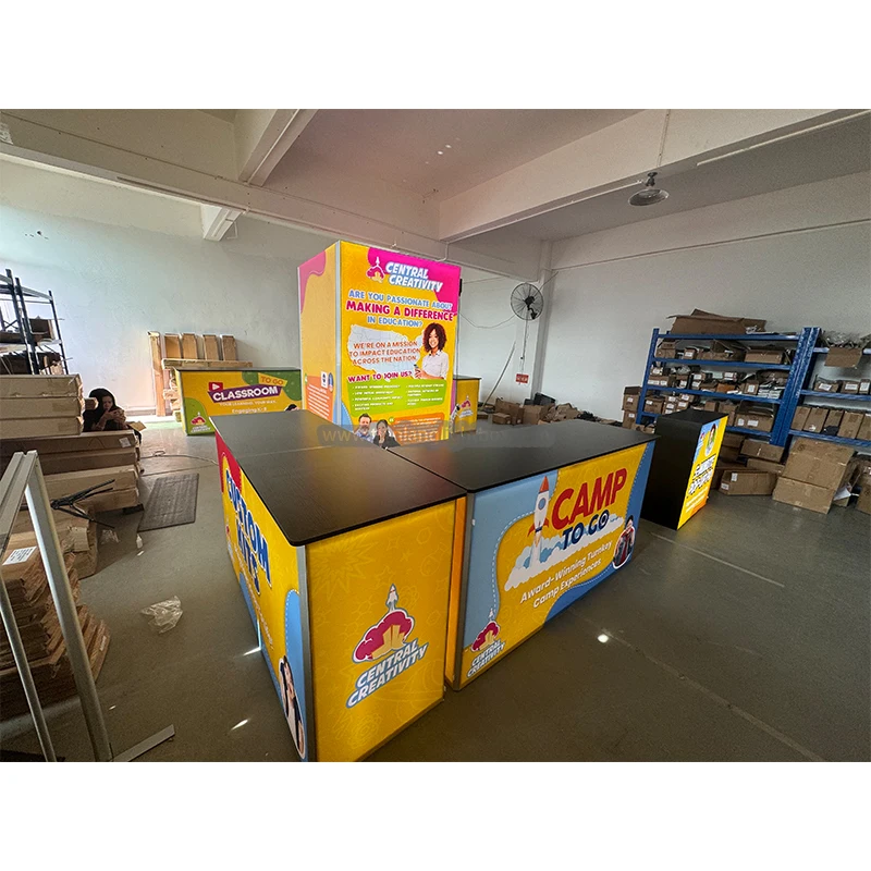 TianLang висококачествено бързо монтиране портативен алуминиев изложителен експозиционен стенд с осветлителна кутия