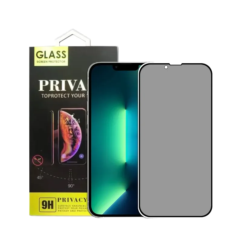 2.5D/3D Anti-Spy Peeping Tempered Glass Screen Protector for iPhone 16 13 Pro Max Private Screen Silk Print Privacy Mobile Phone
